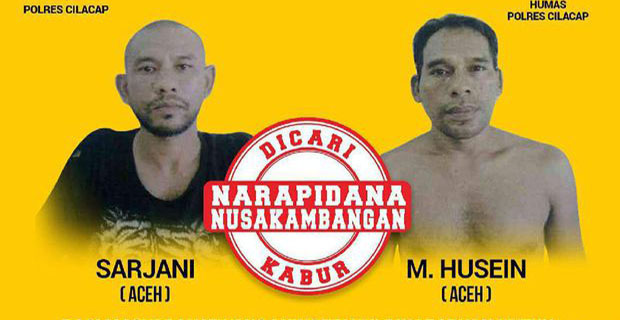 Dua Napi Nusakambangan yang Melarikan Diri Sempat Ditembak Petugas