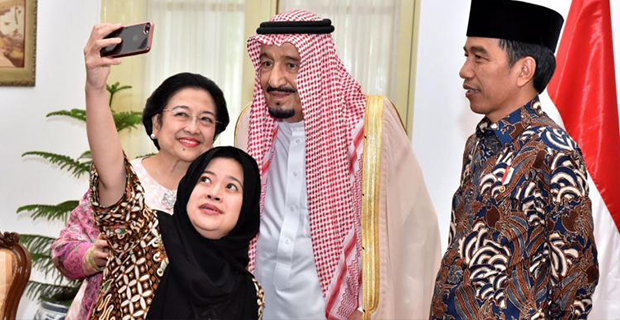 Raja Salman Bertemu dengan Megawati Soekarno Putri dan Puan Maharani