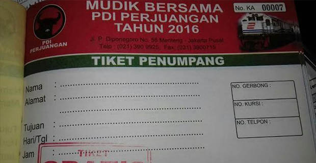 Pendaftaran Mudik Gratis Dari PDIP Dibuka Hari ini