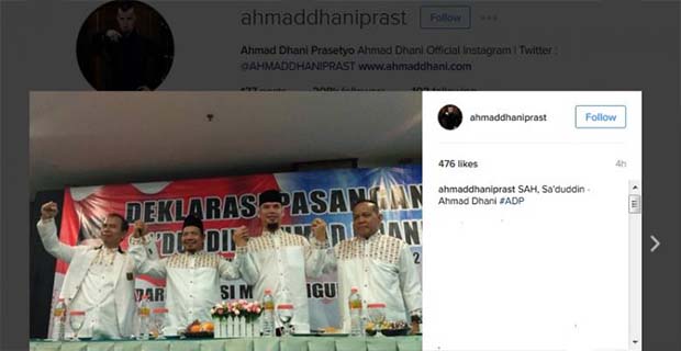 Ahmad Dhani Sangat Yakin Bisa Menangi Pilkada Bekasi 2017 Nanti