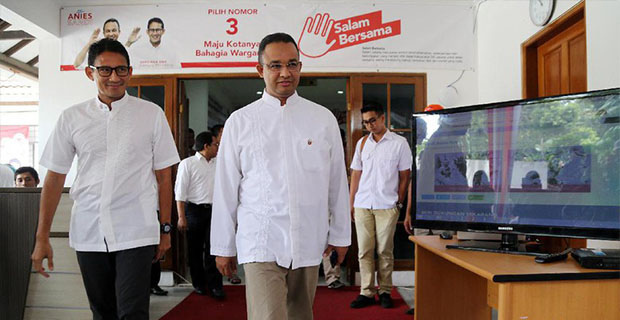 Pesan Prabowo Untuk Anis-Sandi: Berjuang Terus Untuk Indonesia