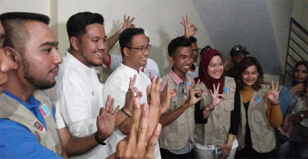 Kampanye Anies di Gambir juga Dihadiri Sekelompok Anak Muda dari Partai Asal Malaysia