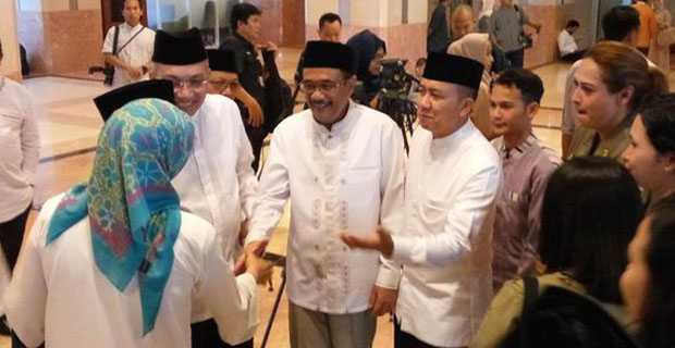 Djarot Dikunjungi Sutiyoso Saat Open House di Balai Kota