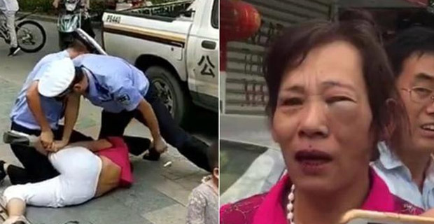 Heboh Polisi Banting Perempuan Gendong Anak di China